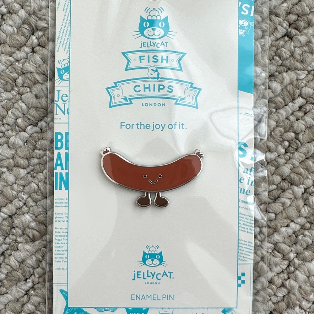 Jellycat Brown Sausage Enamel Pin